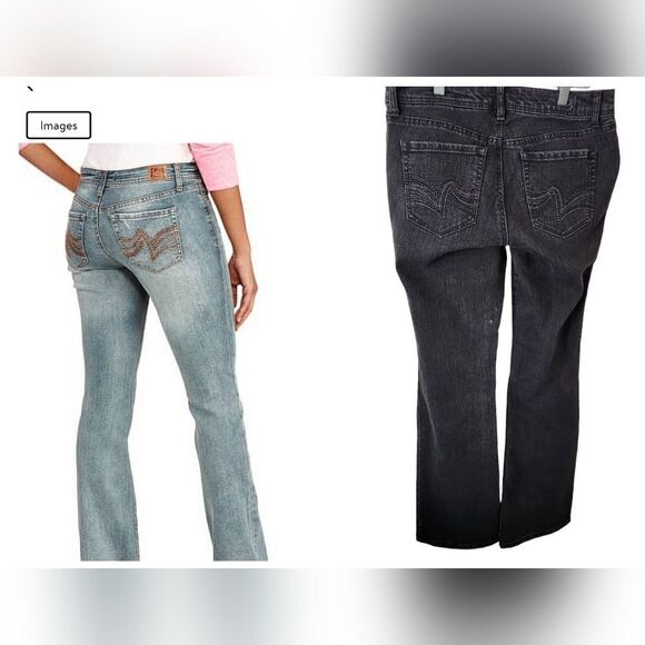 L.E.I Junior's Briget Curvy Boot *BLACK* Embroidered pockets SZ 9 - Picture 2 of 7